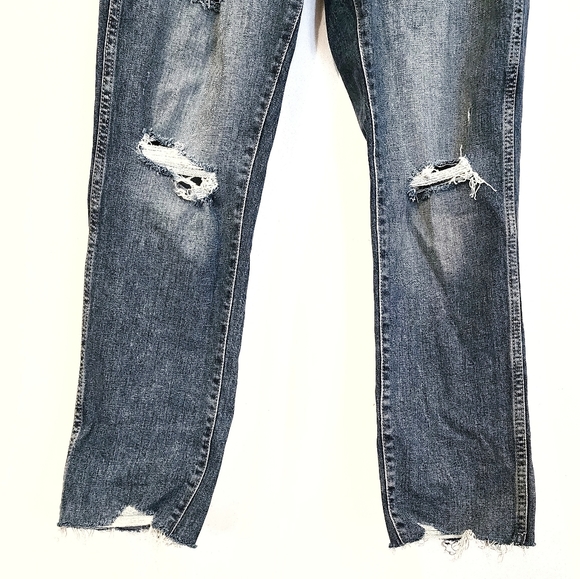 Womens Gap Denim Cigarette Jeans High Rise Distressed Raw Hem Size 28/6 - Picture 10 of 11